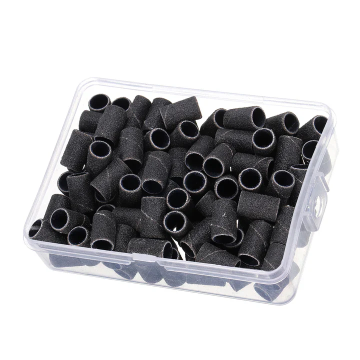 Nail Sanding Ring Bands 80/120/180 Grit Electric Manicure Drill Grinding Heads UV Gel Polish Removal Pedicure Abrasive Tools