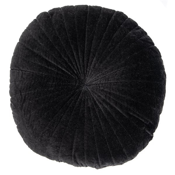 Cushion, Round Velvet Black - Image 1