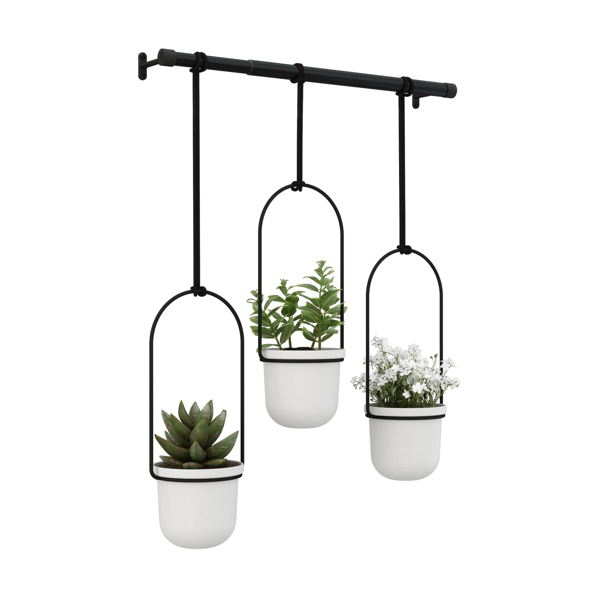 Hanging Planter, Black/White - Image 2