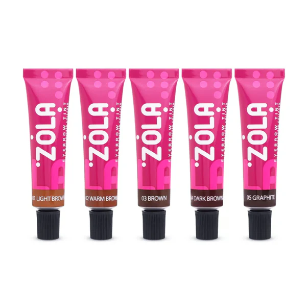 ZOLA - Set of Eyebrow Tint With Collagen, 5x15ml (5 Colors and Oxidant) - Image 2