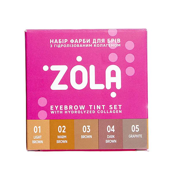 ZOLA - Set of Eyebrow Tint With Collagen Sachet, 5x5ml (5 Colors) - Image 2